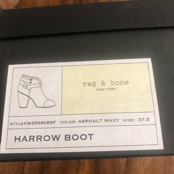 NIB $525 Rag & Bone 'Harrow' Ankle Boots in Asphalt Waxy - sizes 6.5 and 7.5! - Picture 12 of 12